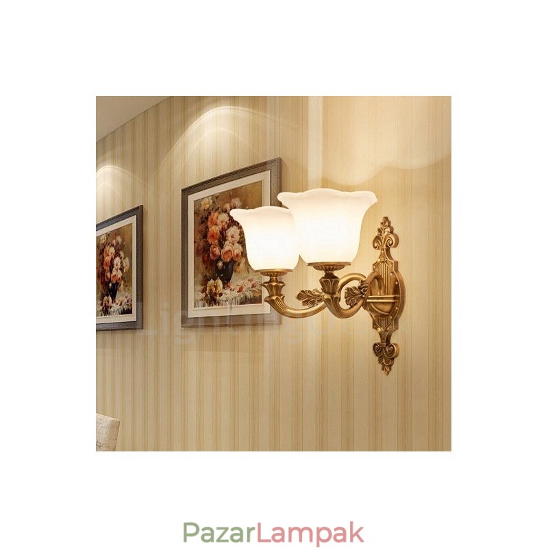 2 Light Hagyományos Klasszikus Nappali Étkező Hálószoba Fém luxus beltéri falikar