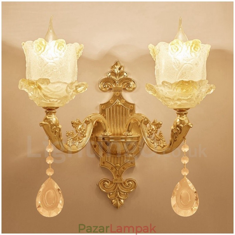 2 Világos Hagyományos Klasszikus Nappali Étkező Hálószoba Fém beltéri falikar