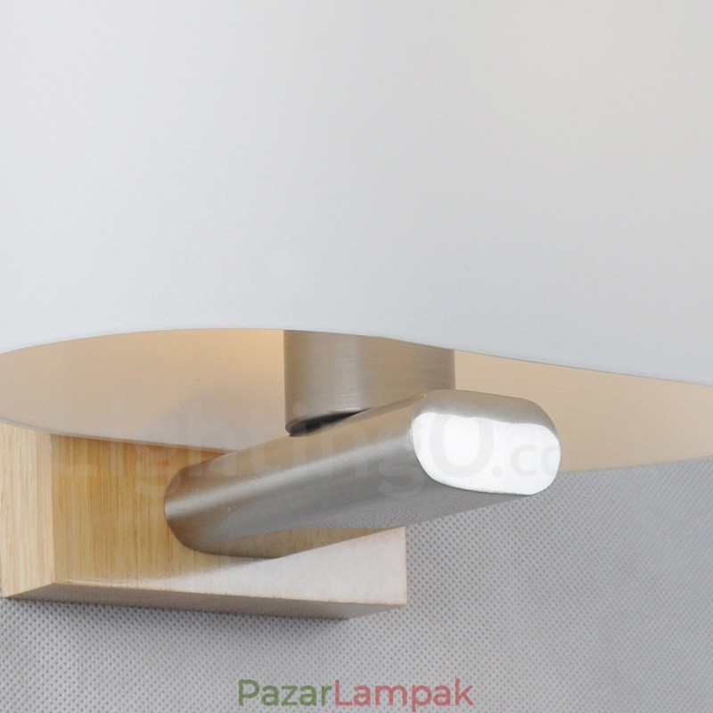 Modern, kortárs fából készült, rozsdamentes acél fali lámpák üvegernyővel a folyosó bárhoz, kávézóhoz, hálószobához, tetőtéri csigafali lámpához
