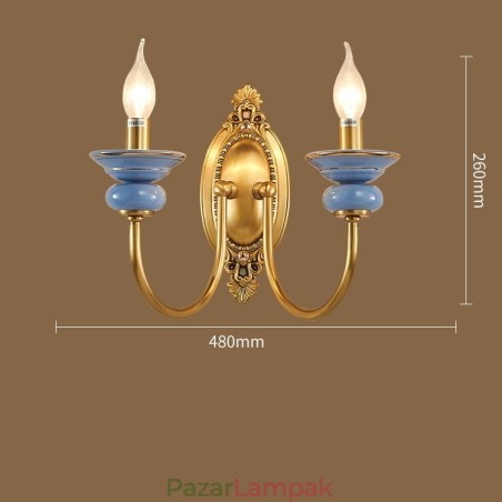 100% tiszta sárgaréz Luxus rusztikus, retro vintage sárgaréz kerámia 2 fényű gyertya fali lámpa Különleges a szállodai iroda bemutatótermébe Nappali étkező 100% tiszta sárgaréz Luxus rusztikus, retro vintage sárgaréz kerámia 2 fényű gyertya fali lámpa Különleges a szállodai iroda bemutatótermébe Nappali étkező