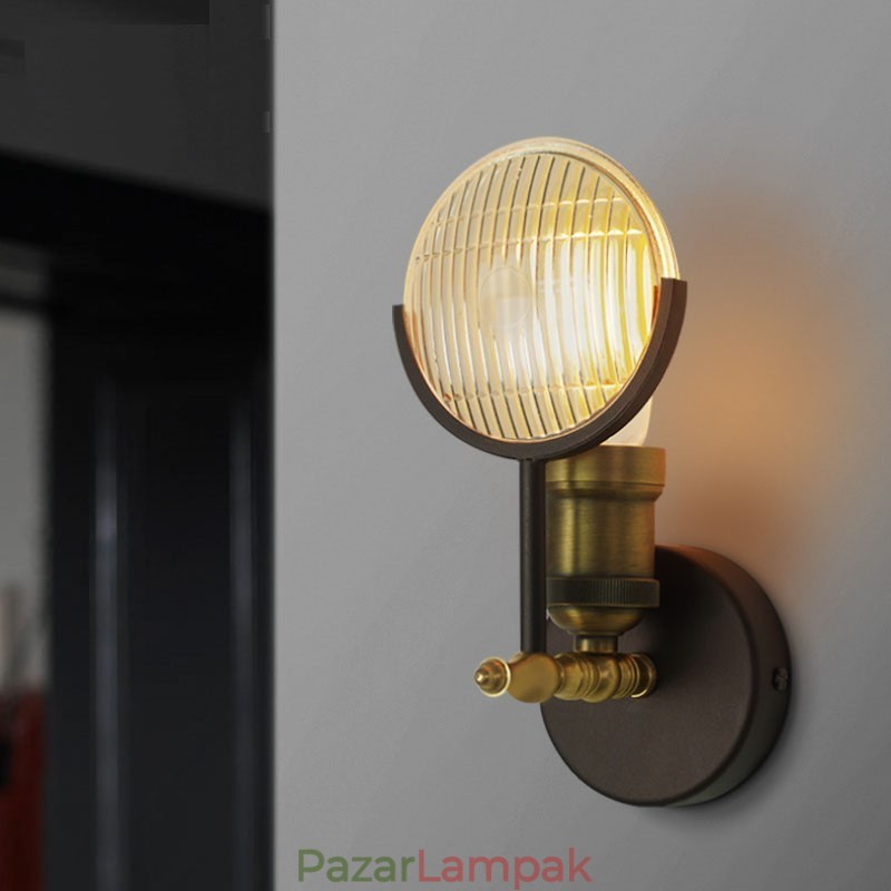 1 világos rusztikus retro vintage fali lámpa üvegernyővel, speciálisan a szállodai iroda bemutatótermébe, nappaliba, étkezőbe