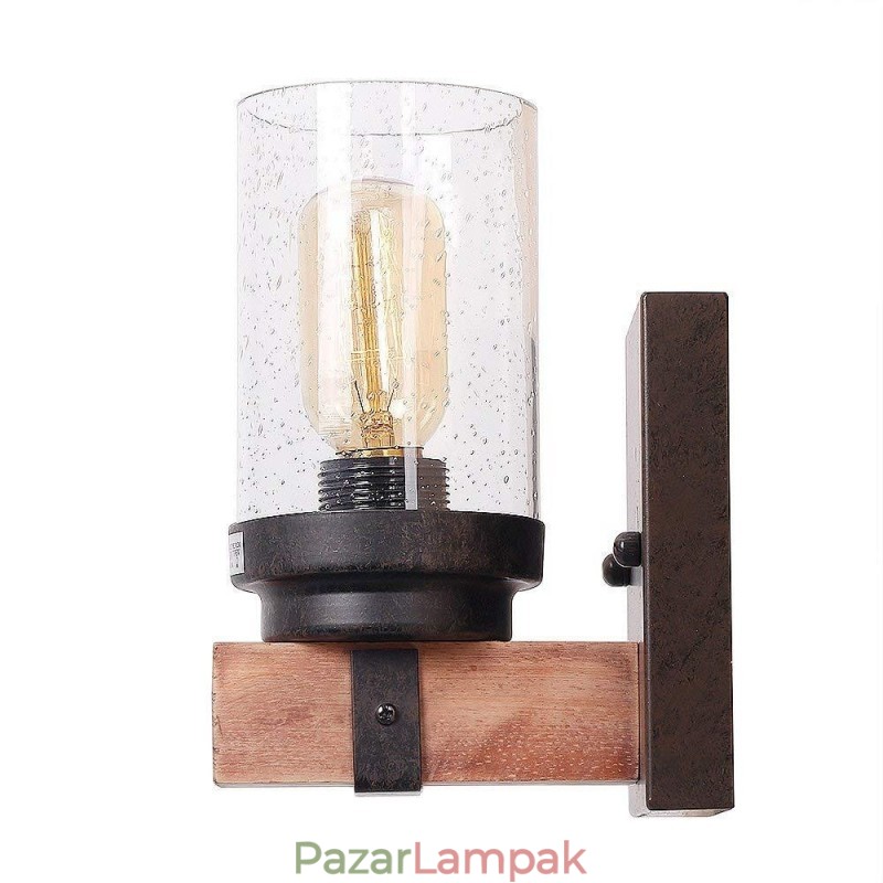 1 Light Vintage fa ipari stílusú fali lámpa Wind Bar Loft Coffee Restaurant számára