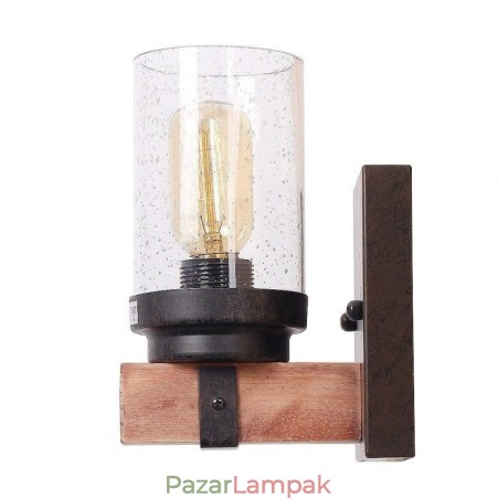 1 Light Vintage fa ipari stílusú fali lámpa Wind Bar Loft Coffee Restaurant számára