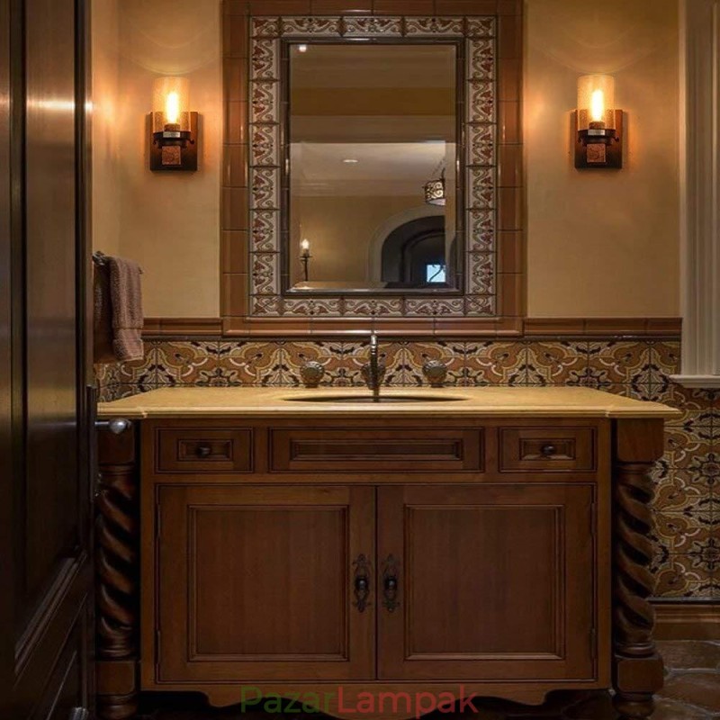 1 Light Vintage fa ipari stílusú fali lámpa Wind Bar Loft Coffee Restaurant számára