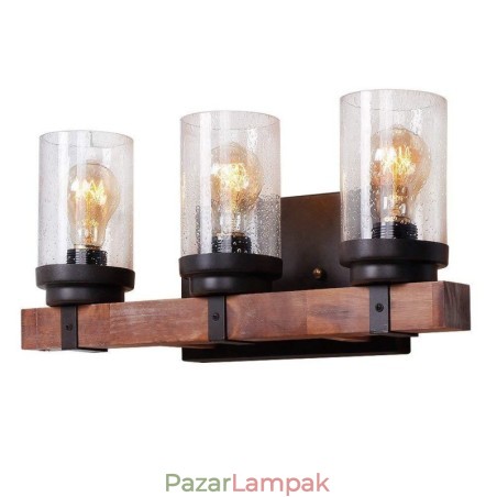 3 Light Vintage fa ipari stílusú fali lámpa Wind Bar Loft Coffee Restaurant számára