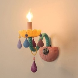 Macaron 1 Light Multi Crystal gyertya Retro üveg fali lámpa gyerekszobába gyerek hálószobába