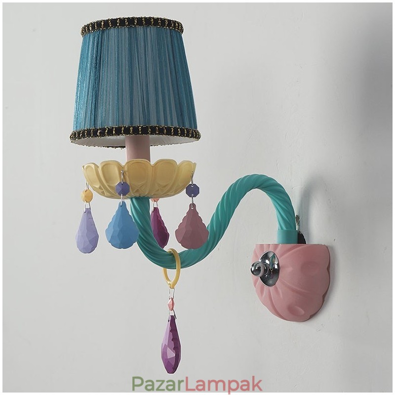Macaron 1 Light Multi Crystal gyertya Retro üveg fali lámpa gyerekszobába gyerek hálószobába