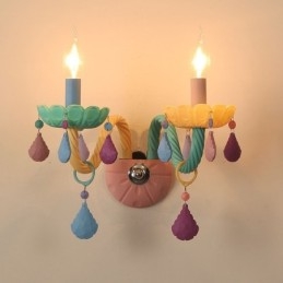 Macaron 2 Light Multi Crystal gyertya Retro üveg fali lámpa gyerekszobába gyerek hálószobába