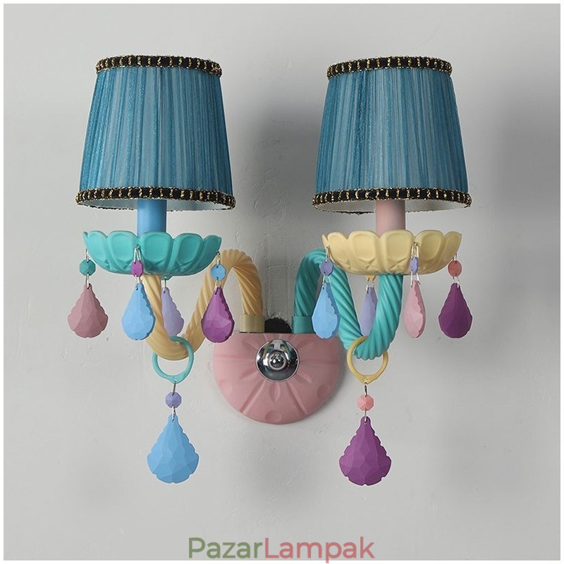 Macaron 2 Light Multi Crystal gyertya Retro üveg fali lámpa gyerekszobába gyerek hálószobába