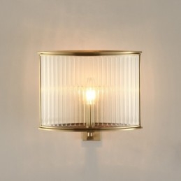Tiszta sárgaréz luxus rusztikus retro vintage 1 fényű fali lámpa üveg ernyővel