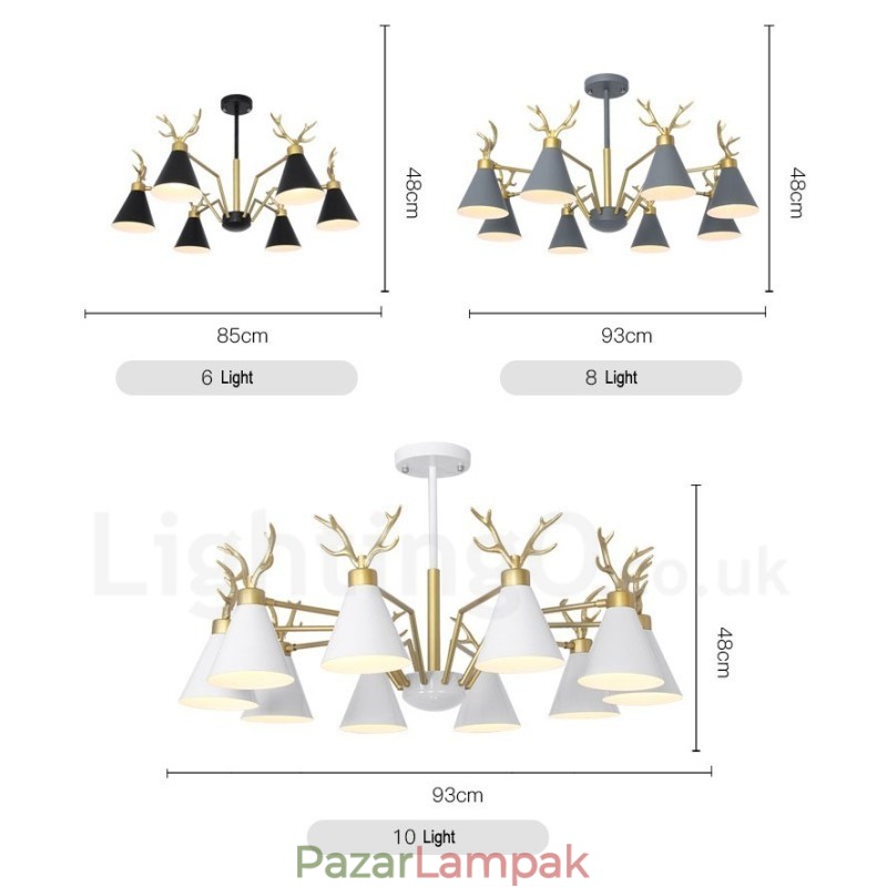 Modern Antlers fali lámpa