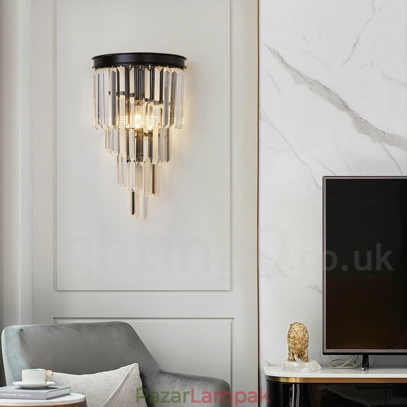 Modern luxus K9 kristály fali lámpa kristály ernyővel