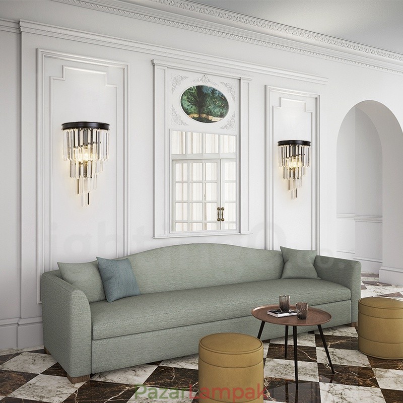 Modern luxus K9 kristály fali lámpa kristály ernyővel