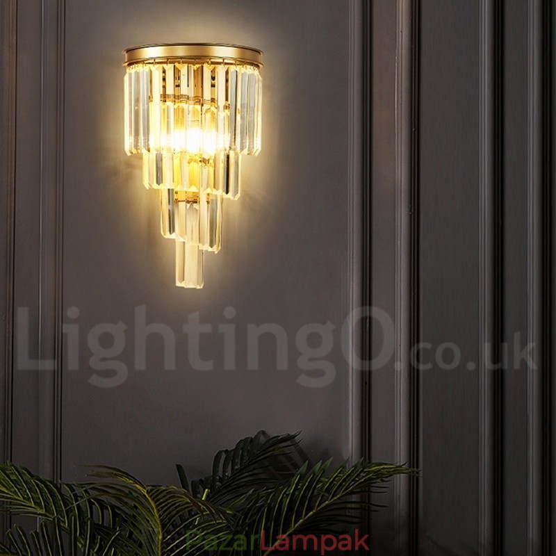 Modern luxus K9 kristály fali lámpa kristály ernyővel