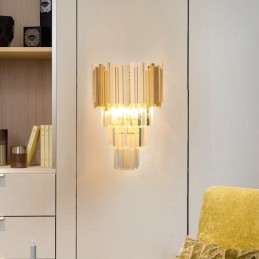 Arany passzoló posztmodern luxus K9 kristály fali lámpa kristály ernyővel