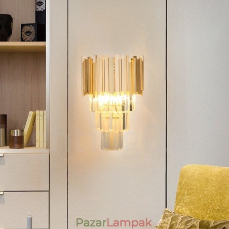 Arany passzoló posztmodern luxus K9 kristály fali lámpa kristály ernyővel Arany passzoló posztmodern luxus K9 kristály fali lámpa kristály ernyővel