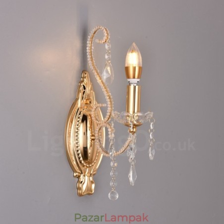 1 Világos arany fekete amerikai stílusú kristály fali lámpa nappaliba étkező ruhabolt kávézó szálloda