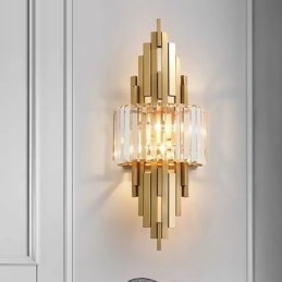 Posztmodern luxus kristályfali lámpa Nappali TV háttér fali hálószoba éjjeli fali lámpa