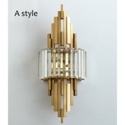 Posztmodern luxus kristályfali lámpa Nappali TV háttér fali hálószoba éjjeli fali lámpa