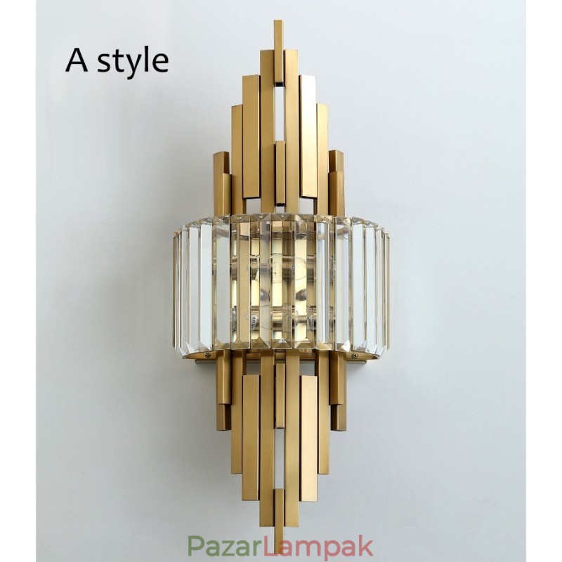 Posztmodern luxus kristályfali lámpa Nappali TV háttér fali hálószoba éjjeli fali lámpa