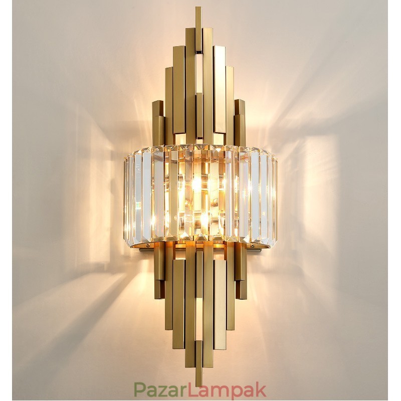 Posztmodern luxus kristályfali lámpa Nappali TV háttér fali hálószoba éjjeli fali lámpa