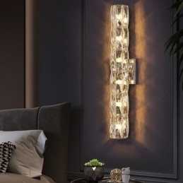 Nappali fali lámpa fény Luxus egyszerű hálószoba éjjeli lámpa Hotel Lobby Aisle Villa Project Rozsdamentes acél kristály fali lámpák