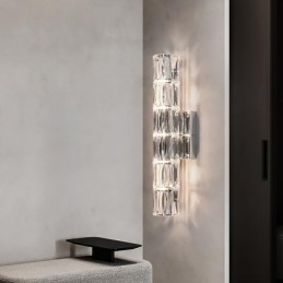 Nappali fali lámpa fény Luxus egyszerű hálószoba éjjeli lámpa Hotel Lobby Aisle Villa Project Rozsdamentes acél kristály fali lámpák