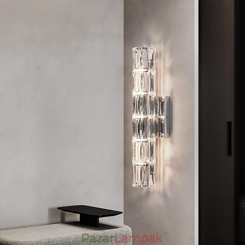 Nappali fali lámpa fény Luxus egyszerű hálószoba éjjeli lámpa Hotel Lobby Aisle Villa Project Rozsdamentes acél kristály fali lámpák