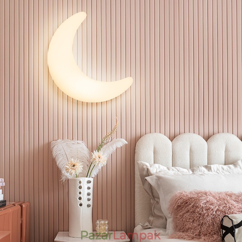 20W Nordic Indoor Moon Shape Gyerekszobák Falikar Mennyezeti lámpák