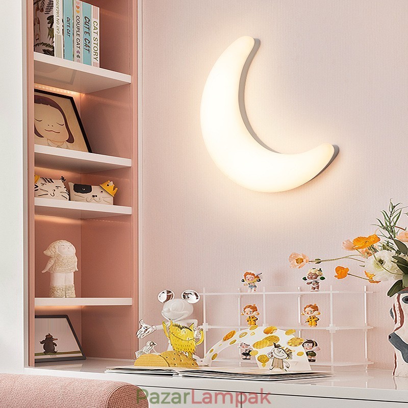 20W Nordic Indoor Moon Shape Gyerekszobák Falikar Mennyezeti lámpák