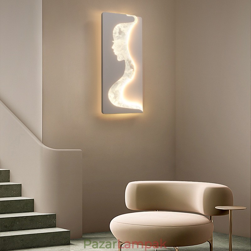 Beltéri szép lányok bal oldali jobb oldali fali lámpával