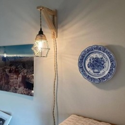 Kender kötél vas Art falilámpa Amerikai pasztorális retro falilámpa csatlakozóval
