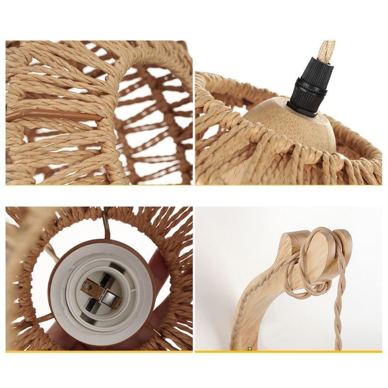 Amerikai retro falikar 3M kender kötél függő vonal papír kötél szőtt lámpaernyő