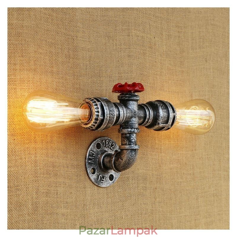 Vintage Retro Water Pipe Ipari Sconces fali lámpa