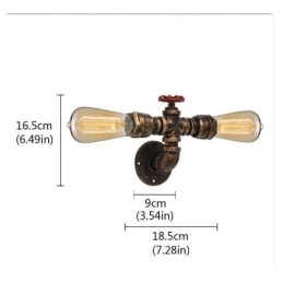 Vintage Retro Water Pipe Ipari Sconces fali lámpa