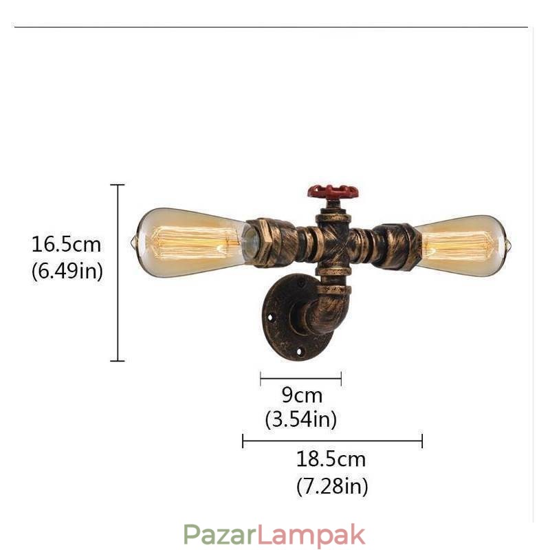 Vintage Retro Water Pipe Ipari Sconces fali lámpa