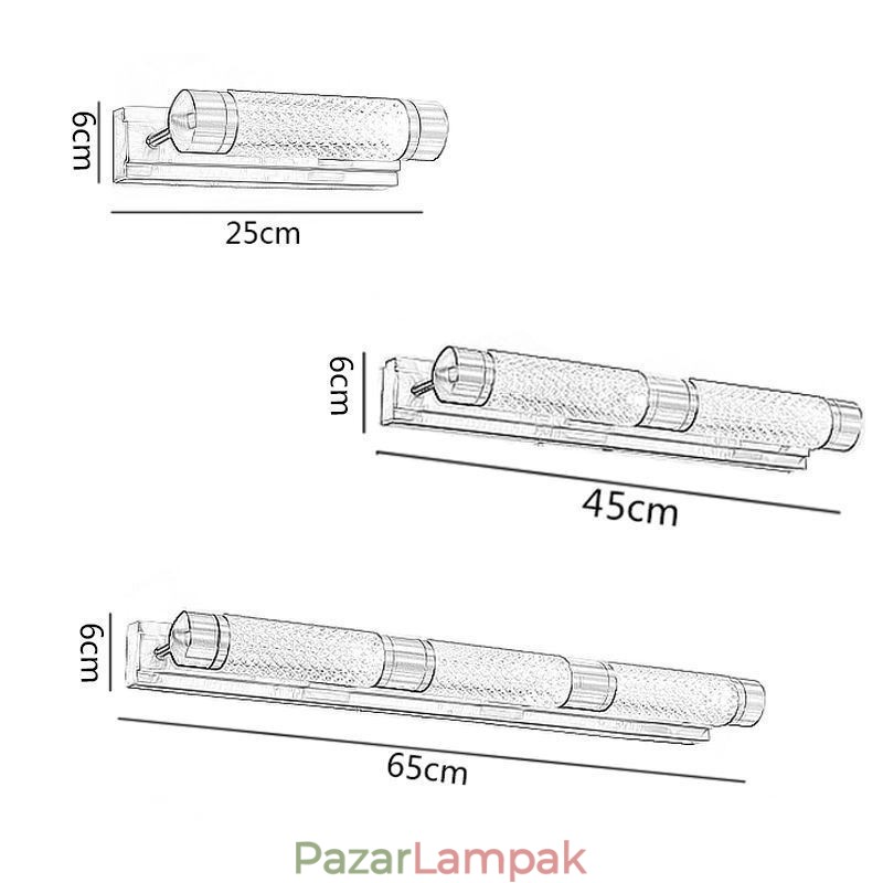 Fali lámpa sárgaréz akril hengeres tükör első lámpa