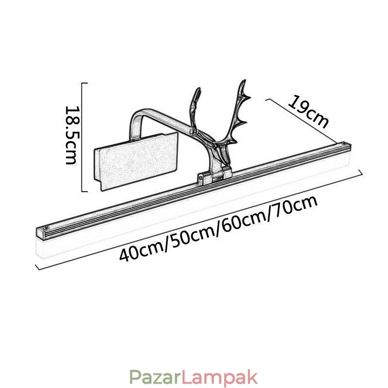 Antler Mirror elülső lámpa akril fali lámpa mosdó smink lámpatest