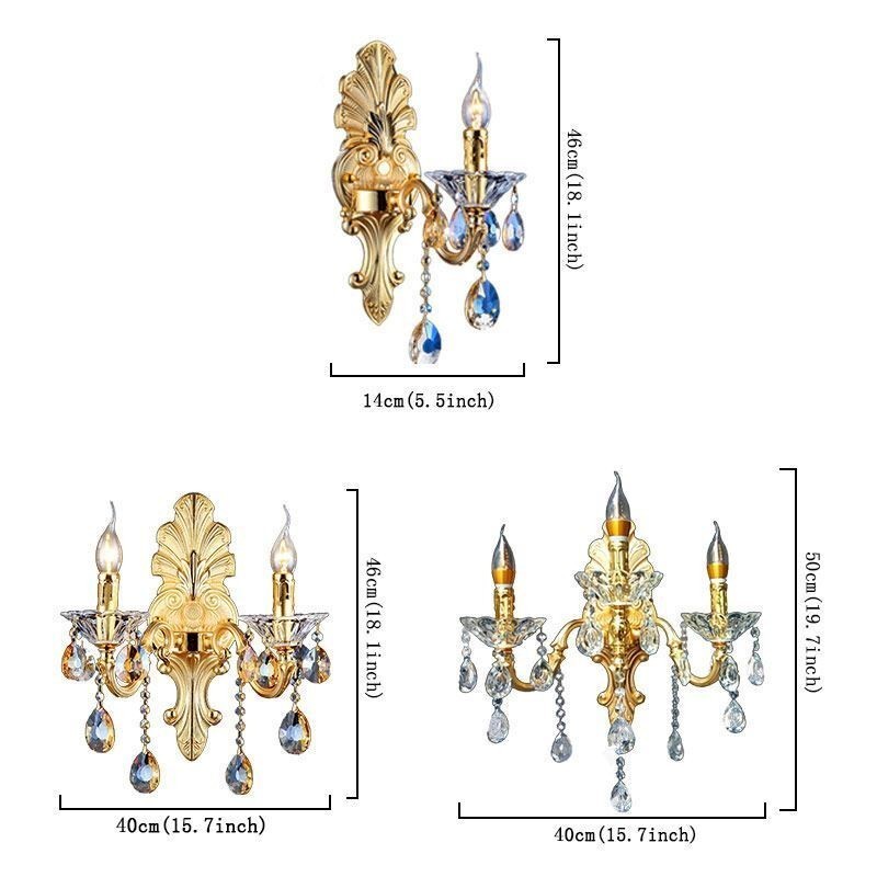 Európai fali lámpa Luxus falilámpa Crystal Drop dekorációs lámpa éjjeli világítás