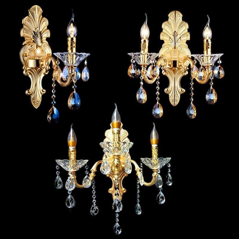 Európai fali lámpa Luxus falilámpa Crystal Drop dekorációs lámpa éjjeli világítás