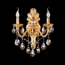 Európai fali lámpa Aranyszirom falilámpa Exquisite Crystal Drops Light éjjeli világítás