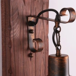 Amerikai Vintage fali lámpa Ipari LOFT falilámpa tömör fa üveg lámpa