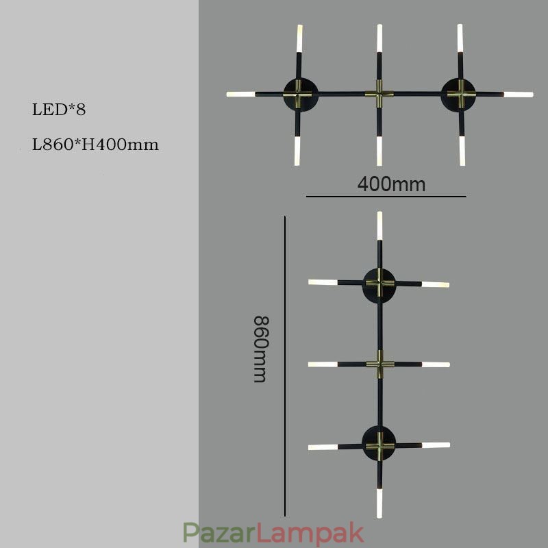 Fali lámpa illesztése, meleg fehér kreatív falikar DIY kombinált lámpa