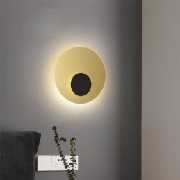 Nordic Wall Light fekete arany kerek, teljes vörösréz falikar