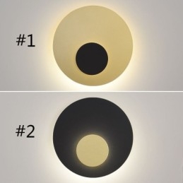 Nordic Wall Light fekete arany kerek, teljes vörösréz falikar