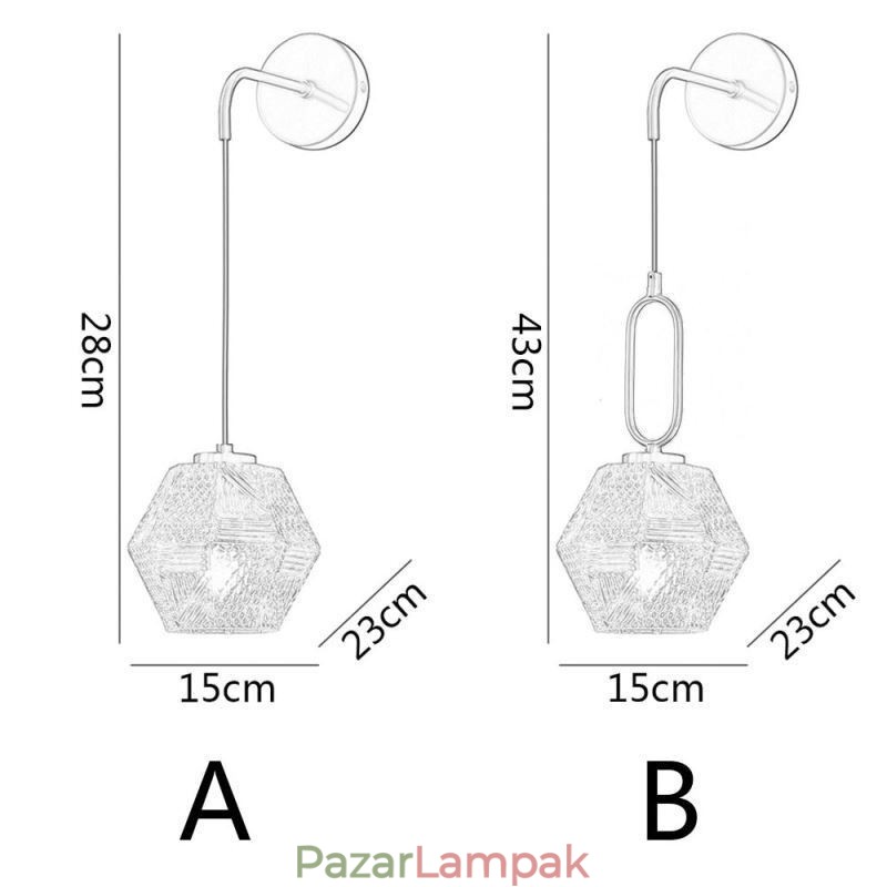 Modern fali lámpa kreatív üveg falikar lámpa