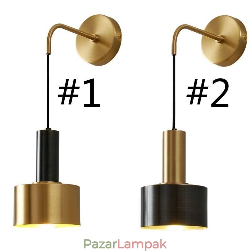 Modern falilámpa fekete arany kontraszt színű falikar