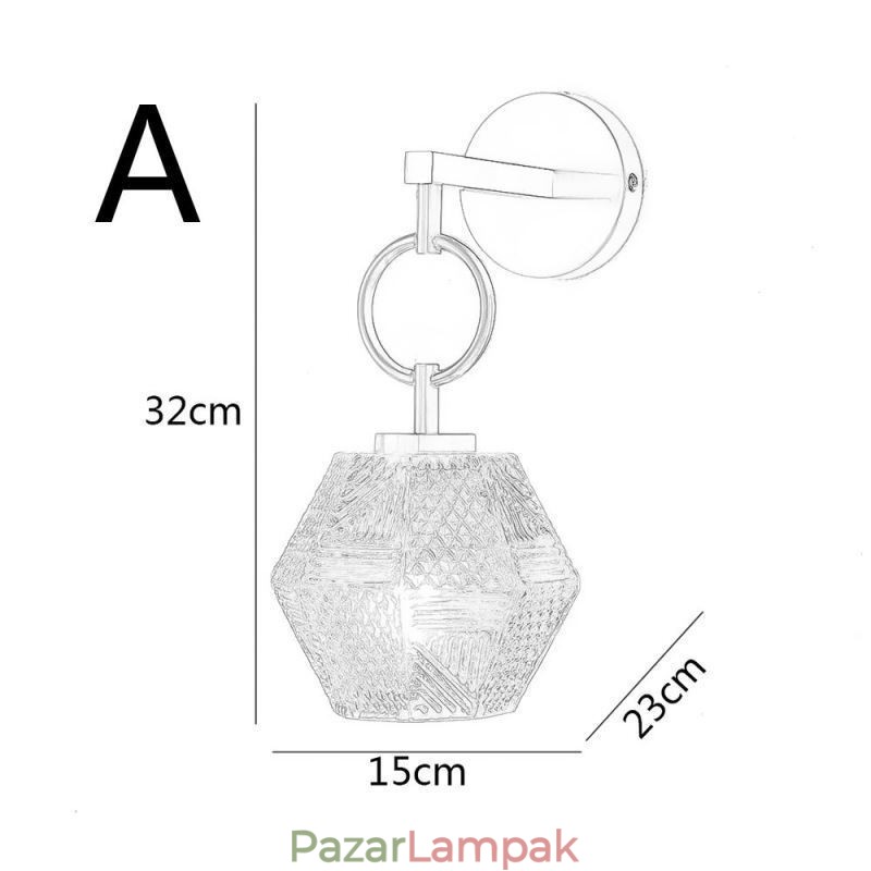 Modern fali lámpa kreatív üveg falikar lámpa