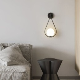 Modern Globe falilámpa üvegfali lámpa, fekete vízcsepp fali lámpa