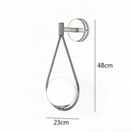 Modern Globe falilámpa üvegfali lámpa, fekete vízcsepp fali lámpa